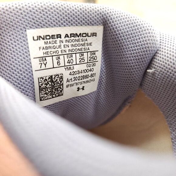 Under Armour Charged Pursuit Girls Shoes Sz 7Y Pink Sneakers Athletic Running - Picture 8 of 10